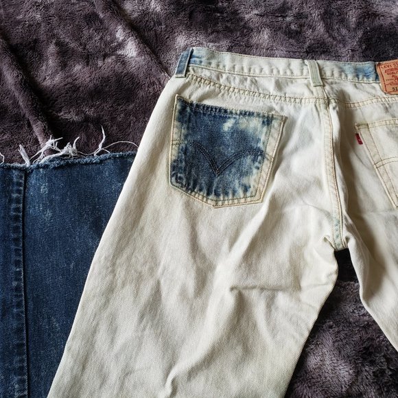 Levi's 514 Slim Straight 34x34 - Raw Hem Ombre Jeans - Picture 8 of 9